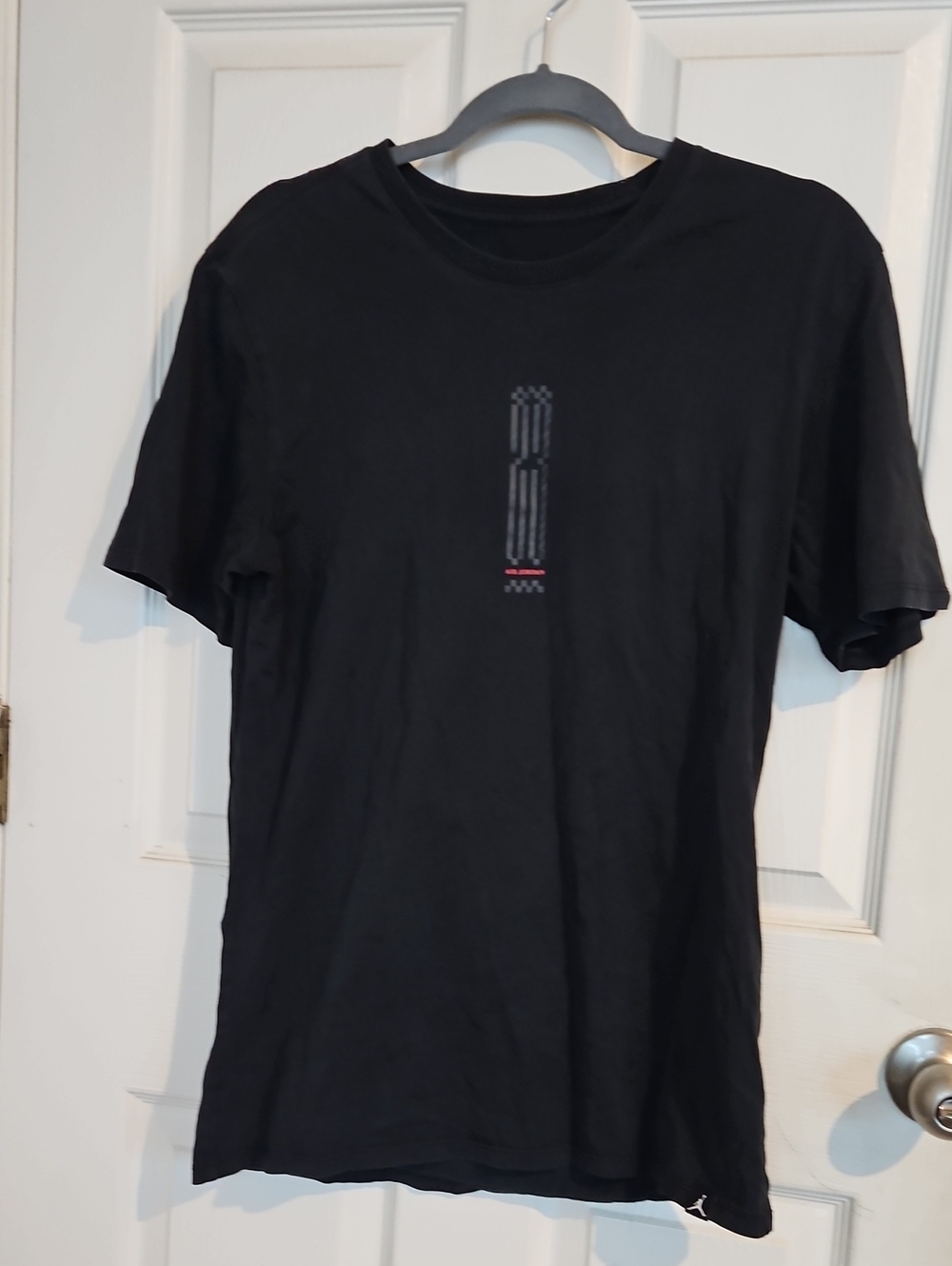 Jordan Black Short-Sleeve Tee with Vertical Chest Accent